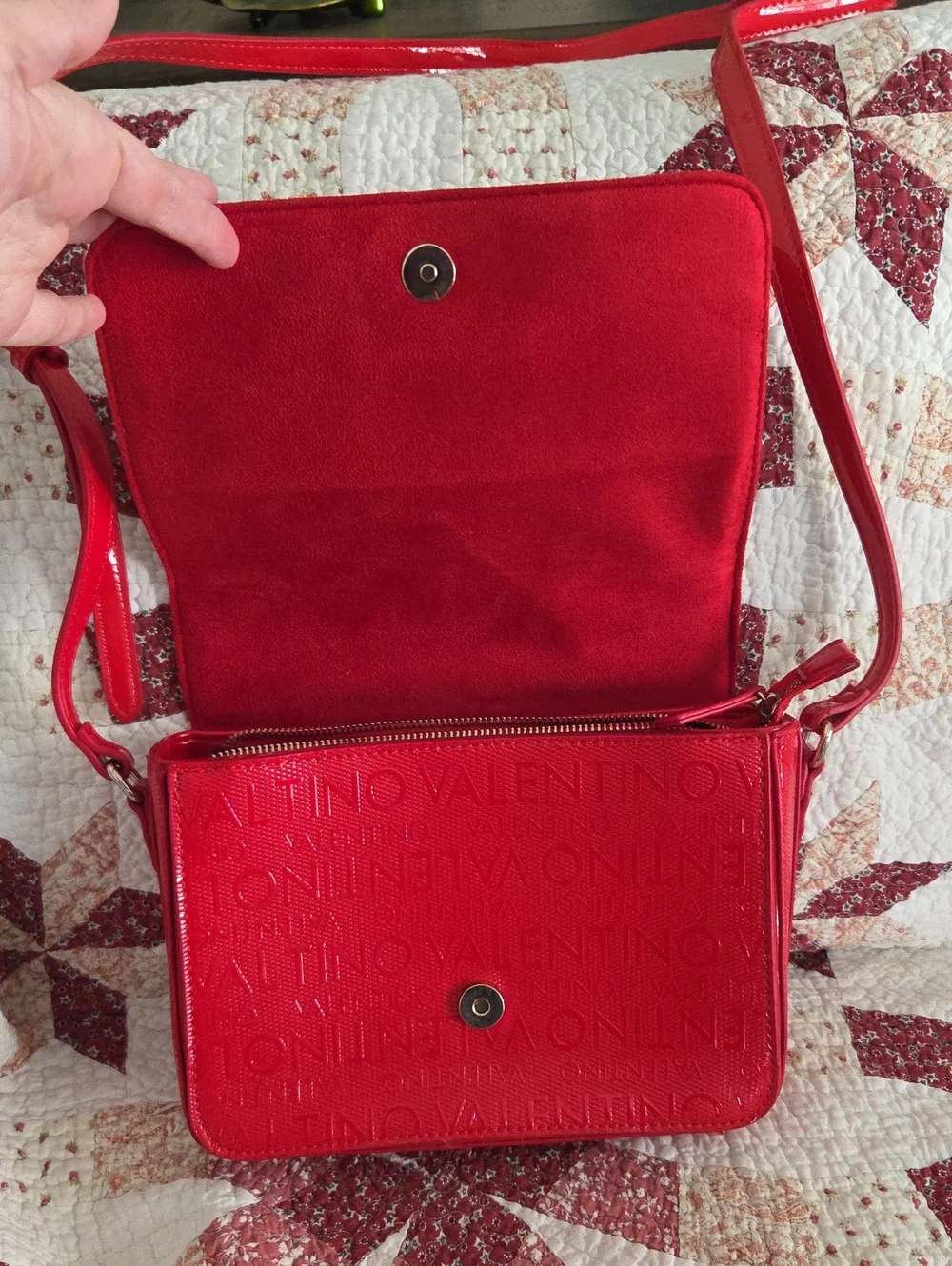 Valentino by Mario Red Crossbody Vegan Leather NWOT